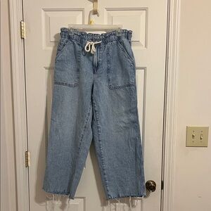 Light Blue Drawstring High-Waist Women’s Jeans